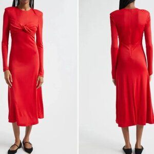 NWT Farm Rio Red Twisted Cup Midi Dress S